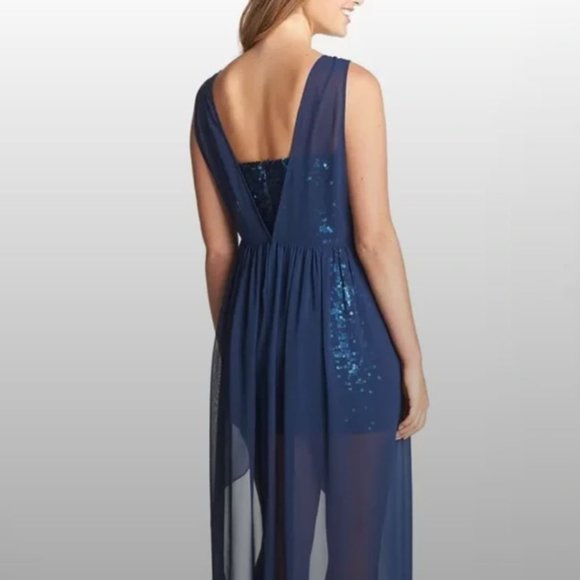 BCBG MaxAzria Katrine Blue Sparkle Party Dress s: 12 - Picture 1 of 16